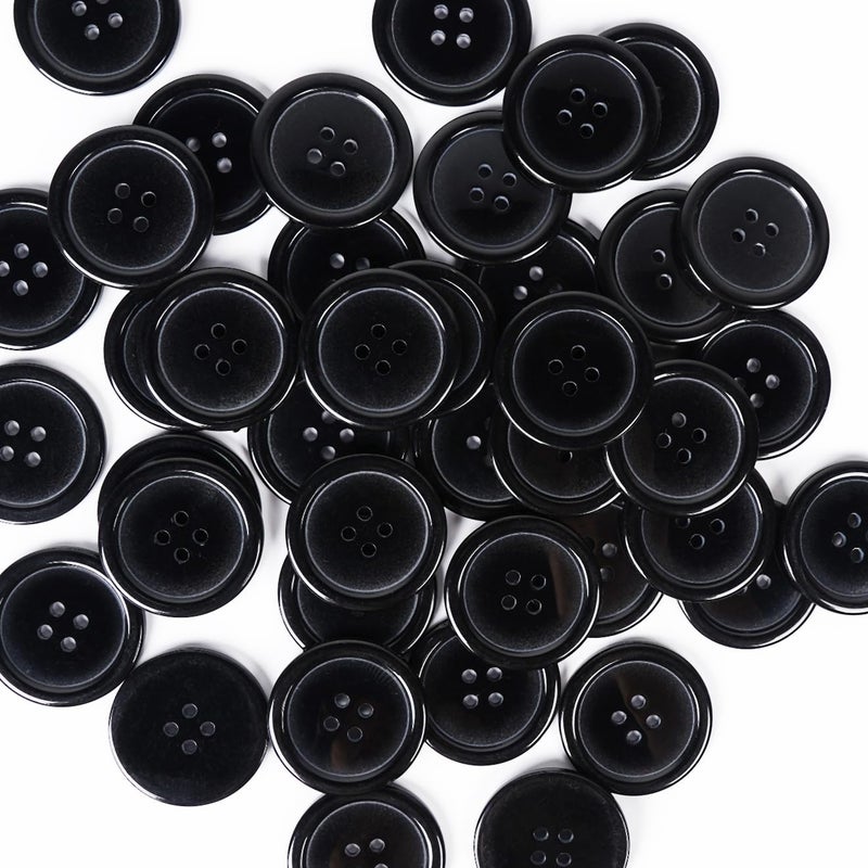 Chenkou Craft Mix Color Plastic Resin Circle Big Button 4 Holes DIY Craft Sewing Black 1 1430mm