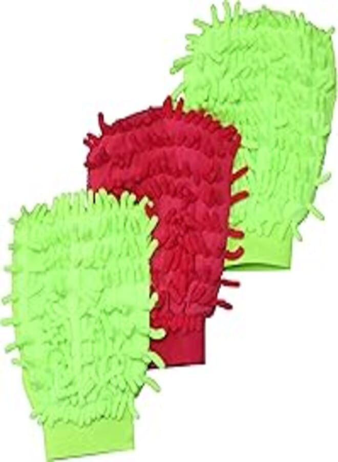 3X MICROFIBER PREMIUM WASH MITT GLOVES MULTIPURPOSE HOUSE CAR GLASS LCD CLEANING
