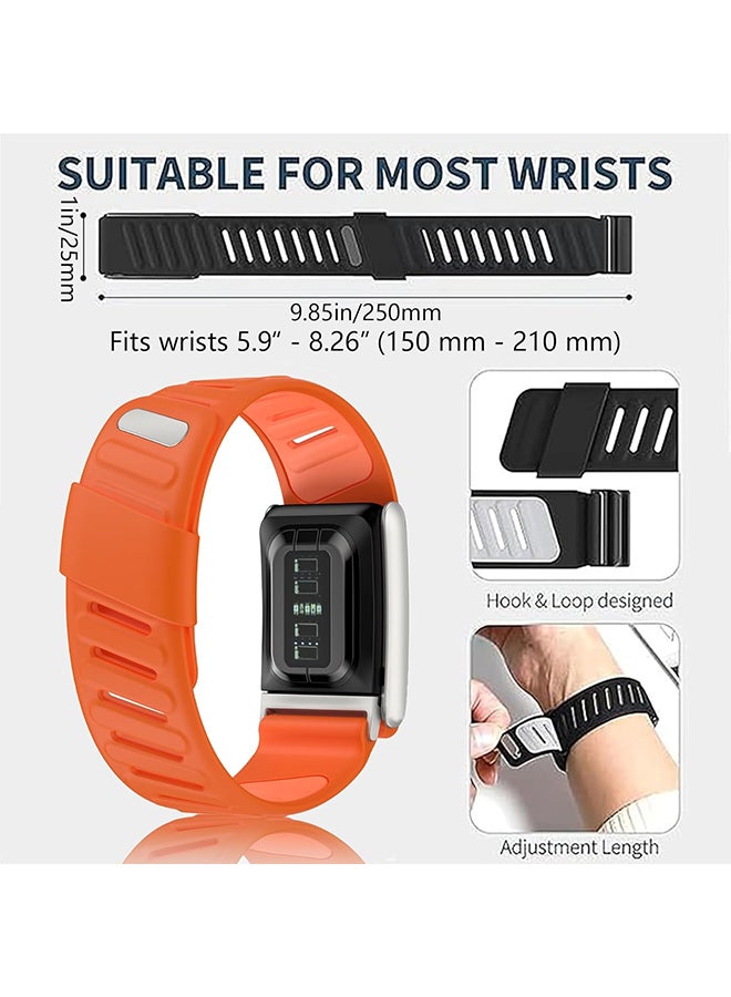 O Ozone Silicone Sport Band for Whoop MG Band|Adjustable,Waterproof Replacement Wrist Strap for Men & Women |Comfortable & Durable Fitness Bands- Orange - Image 2