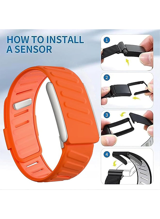 O Ozone Silicone Sport Band for Whoop MG Band|Adjustable,Waterproof Replacement Wrist Strap for Men & Women |Comfortable & Durable Fitness Bands- Orange - Image 3