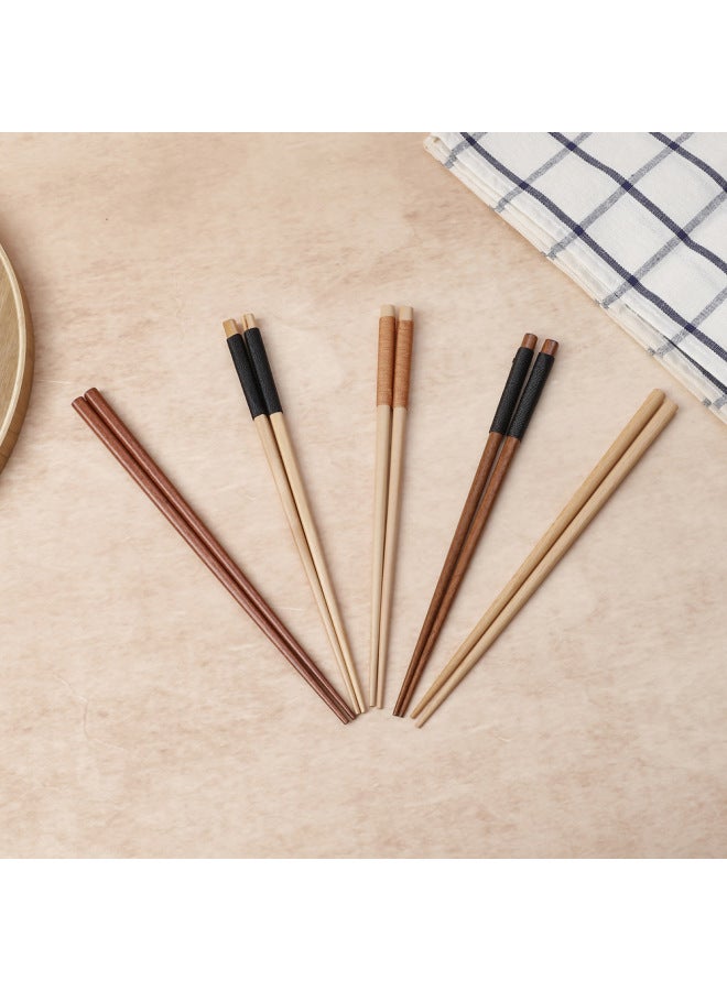 Household Phoebe Solid Wood Winding Chopsticks Hotel Restaurant Chinese Chopsticks Lotus Portable Chopsticks Wooden Tableware Wholesale-Color:No. 1 Nanmu 23.5cm - Image 3