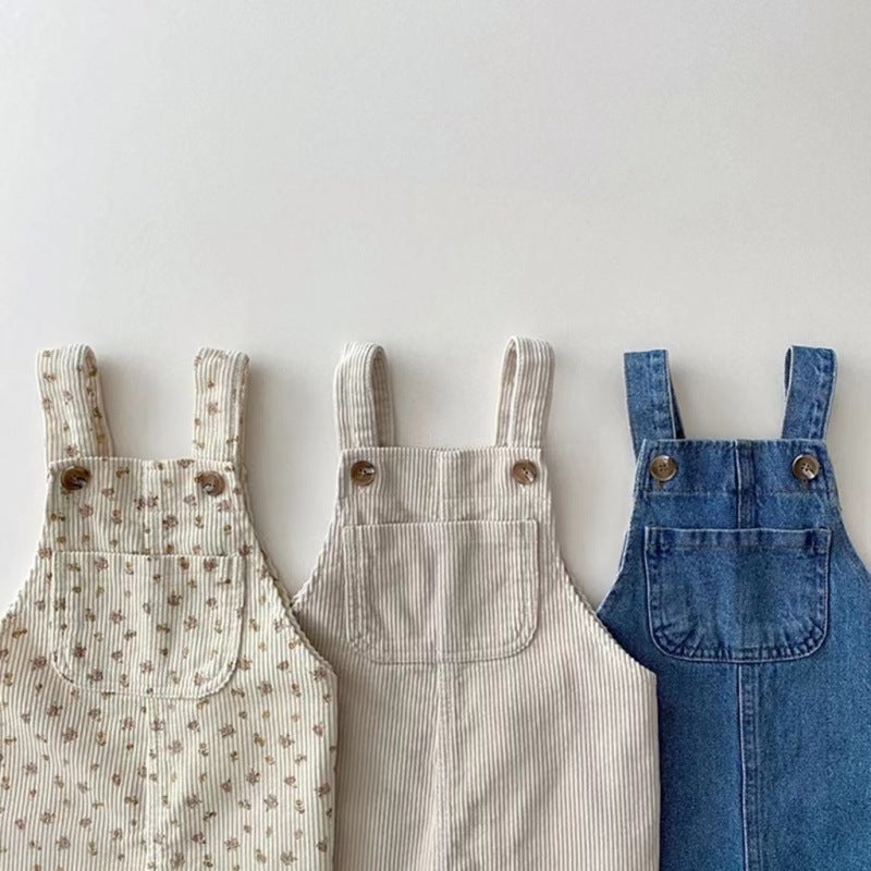 Korean Children'S Wear Baby And Toddler New Floral Denim Cute Bags Baby Casual Sports Trousers - Image 2