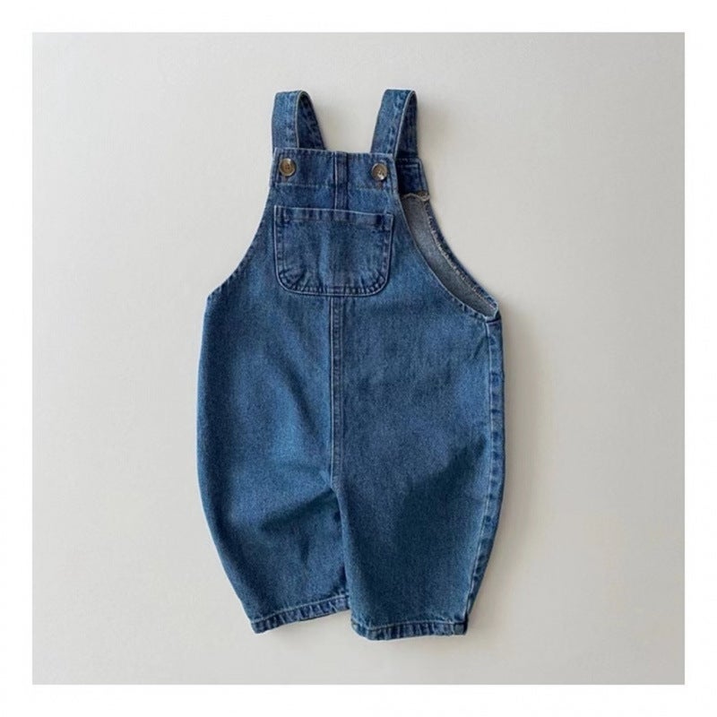 Korean Children'S Wear Baby And Toddler New Floral Denim Cute Bags Baby Casual Sports Trousers - Image 1