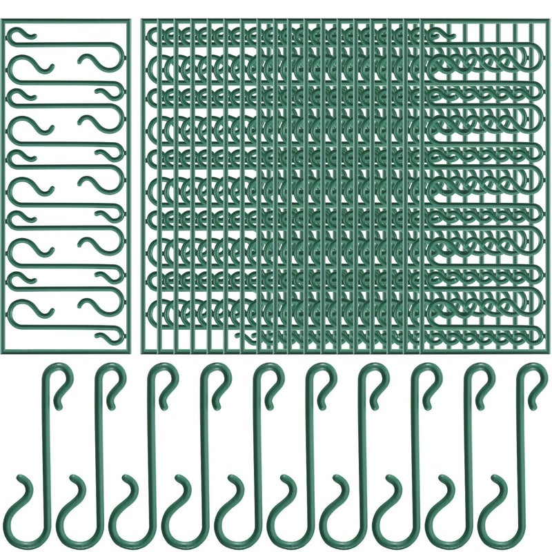 Pangda 200 Pieces Bauble Christmas Tree Hooks Green Ornament Hook Mini Hangers for Christmas Tree Christmas Wreath Christmas Vine