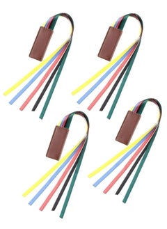 4 Pack Leather Bookmarks with Colorful Ribbon Markers, Page Markers for Books.
