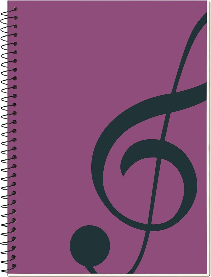 MOREYES Music Notebook Composition Manuscript Staff Notebook with 100 Pages 10.24x7.5 inch/26x19cm, Pink - Image 1