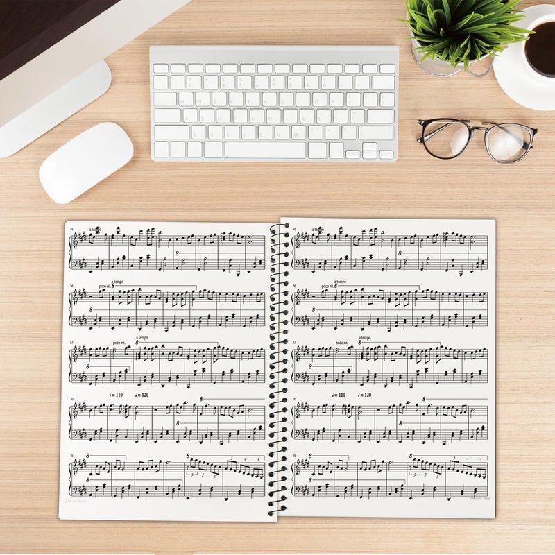 MOREYES Music Notebook Composition Manuscript Staff Notebook with 100 Pages 10.24x7.5 inch/26x19cm, Pink - Image 5