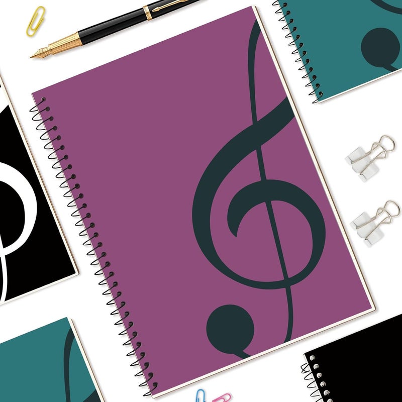 MOREYES Music Notebook Composition Manuscript Staff Notebook with 100 Pages 10.24x7.5 inch/26x19cm, Pink - Image 4