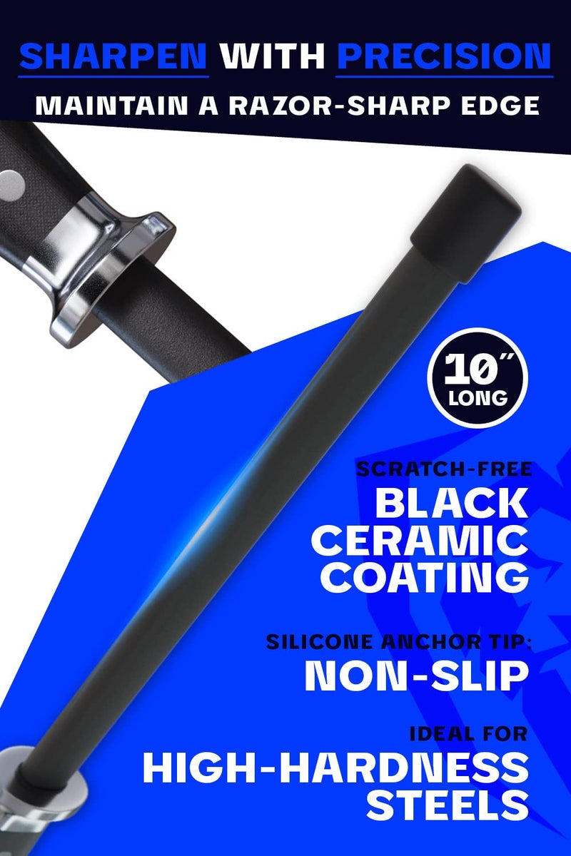Dalstrong Honing Rod - 10 inch - G10 Handle - Stainless Steel Core - Scratch-Free Ceramic Coating - Kitchen Knife Sharpener Chef Knife Polish - Professional Honing Steel - Sharpening Rod - Image 2
