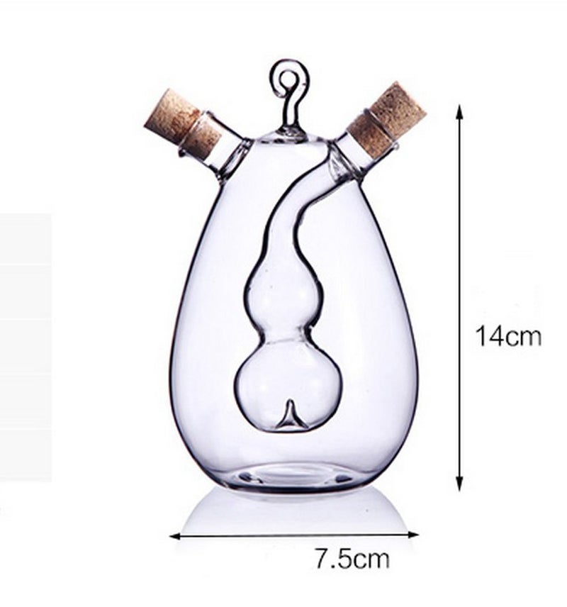 Eleton Kitchen Supplies Cruets Oil Vinegar 2 In 1 Glass Jar  Oil And Vinegar Dispenser - Image 2