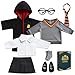 BABESIDE 9PCS Reborn Baby Doll Clothes for 18 Inch Dolls Doll Outfit Accessories with Robe Glasses Tie Skirt Shoes fit Baby Dolls Pretend Play for Girls - Image 2
