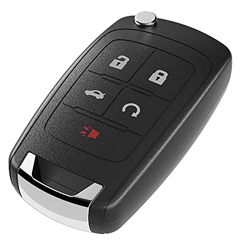 VOFONO Flip Chevy Key Fob Keyless Entry Remote Start Control Replacement, ABS Material, Fits Passenger Car/SUV, Black, 5 Button - Image 4