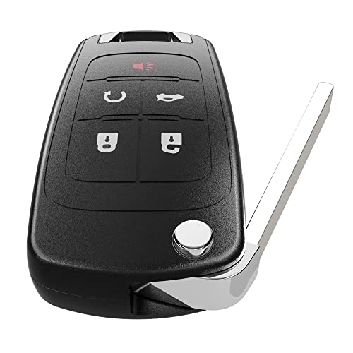 VOFONO Flip Chevy Key Fob Keyless Entry Remote Start Control Replacement, ABS Material, Fits Passenger Car/SUV, Black, 5 Button - Image 3