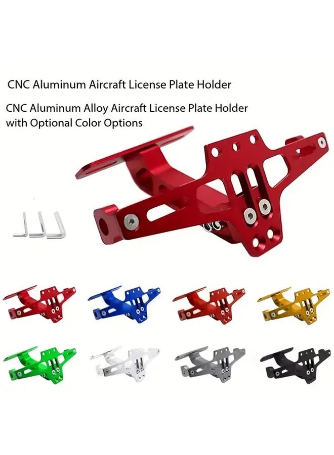 Silvery Universal Electric Scooter License Plate Holder Adjustable Waterproof - Image 1
