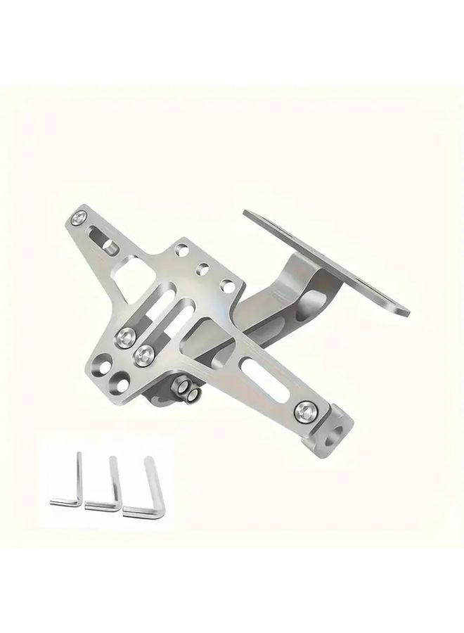 Silvery Universal Electric Scooter License Plate Holder Adjustable Waterproof - Image 5