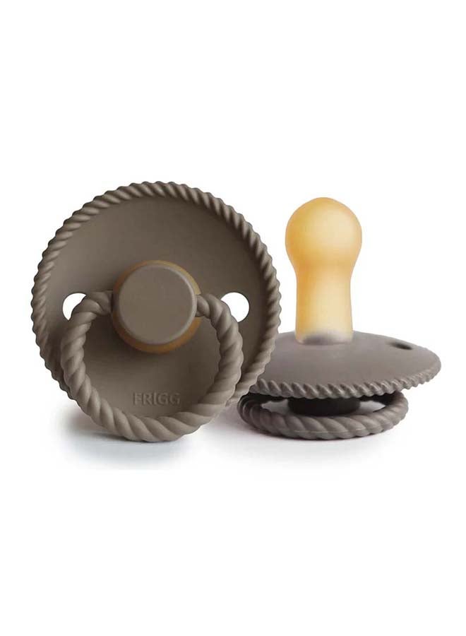 FRIGG لهاية FRIGG Rope من اللاتكس للأطفال 6-18 شهر 2-Pack لون العسل الذهبي/بورتوبيلو - الحجم 2 - Image 1