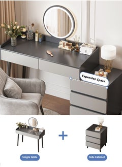 Sharpdo Modern Minimalist Dressing Table with LED Makeup Mirror and 3 Drawers for Storage 100*40*116CM  - Image 4