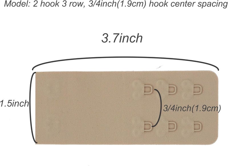 SAMGU Store Women's Bra Extenders 2 Hook / 3 Hook / 4 Hook / 5 Hook / 6 Hook, Soft Stretchy Back Bra Extension Strap - Image 2