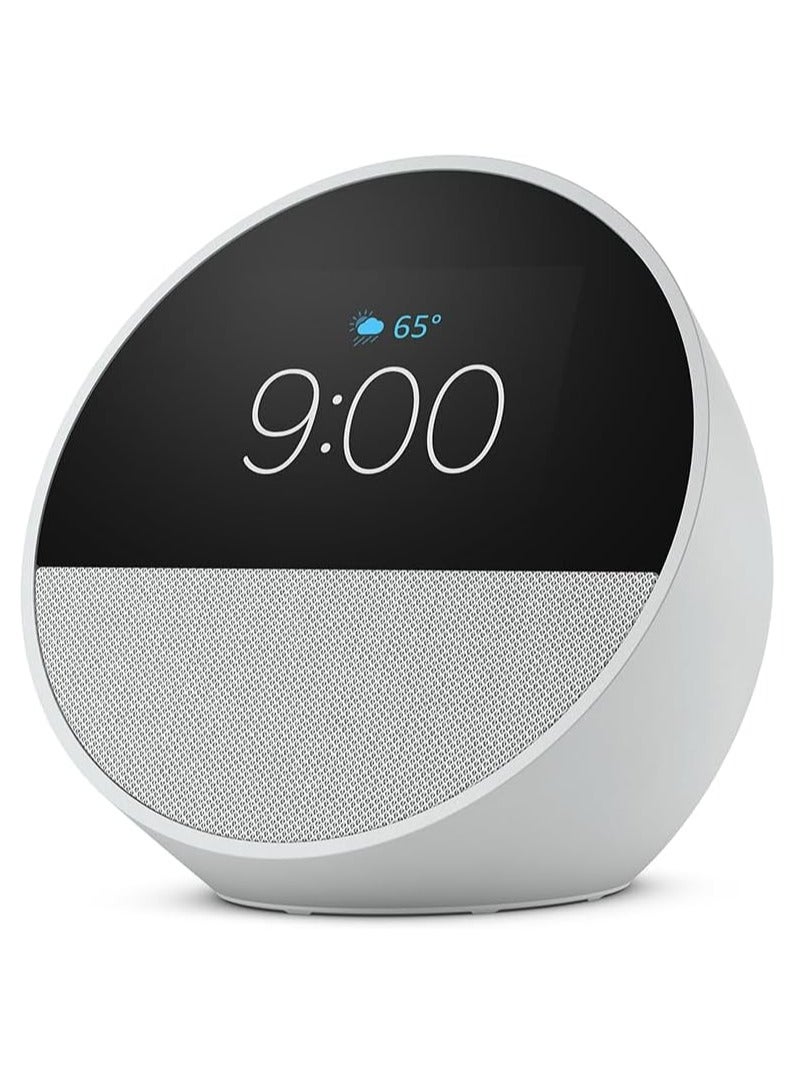 Amazon Aware Echo Spot is a smart device with a vibrant Sonido and Alexa with a beautiful screen (white), new release 2024.  - Image 1