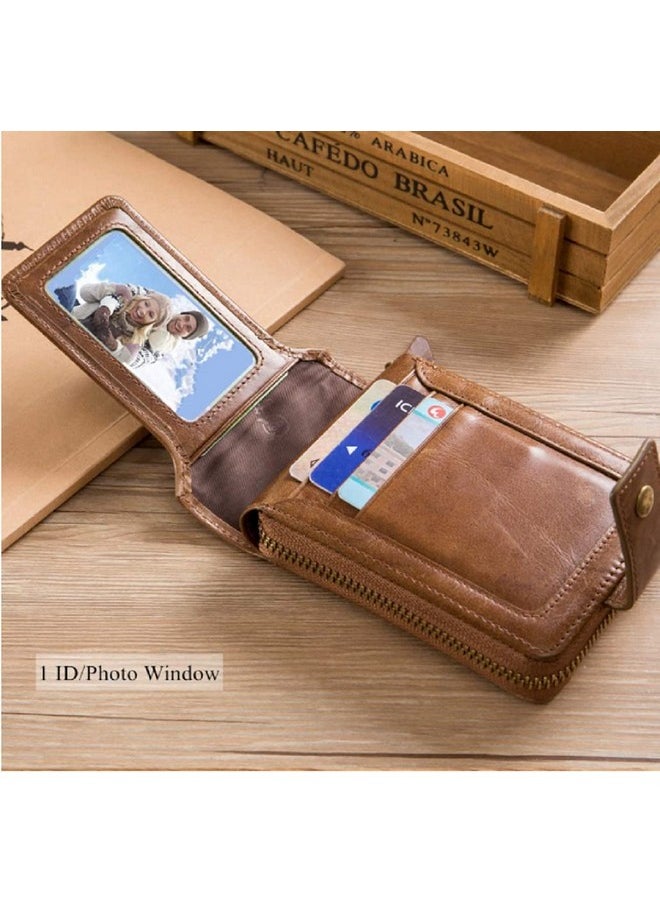 CONTACTS Contacts Men's RFID Blocking Wallet | Genuine Leather Wallet for Men with Rakhi | Gift Set for Brother, Combo (Beige)…  - Image 3