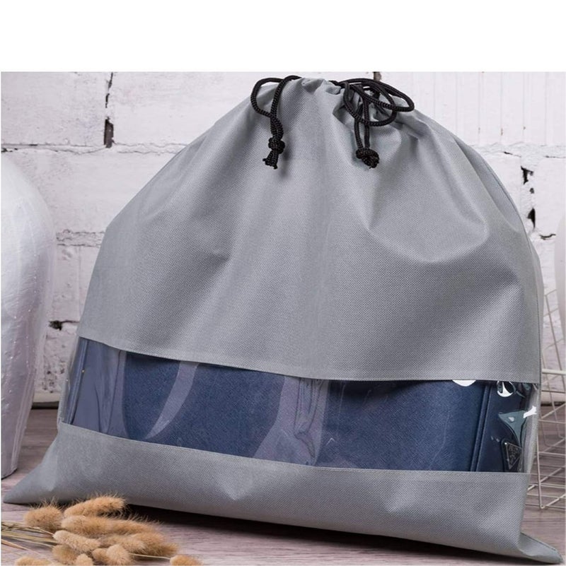 Lify Non-woven 20"x20" Drawstring Dust Cover Bag with Visual Window for Handbags Purses Shoes- 4 Piece Pack (Aqua Blue) - Image 4