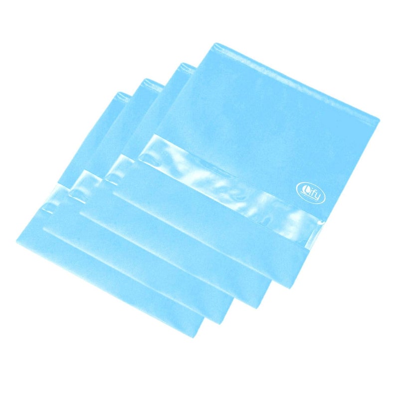 Lify Non-woven 20"x20" Drawstring Dust Cover Bag with Visual Window for Handbags Purses Shoes- 4 Piece Pack (Aqua Blue) - Image 1