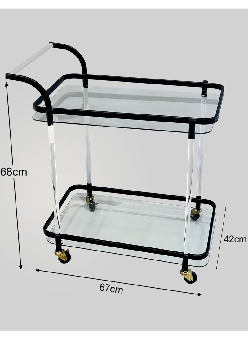 Generic - Household Dining Trolley and Tea Trolley Beauty Salon Cake Trolley and Snack Trolley, Suitable for Hotels, Restaurants, and Kitchens 42*68*67 CM - Image 1