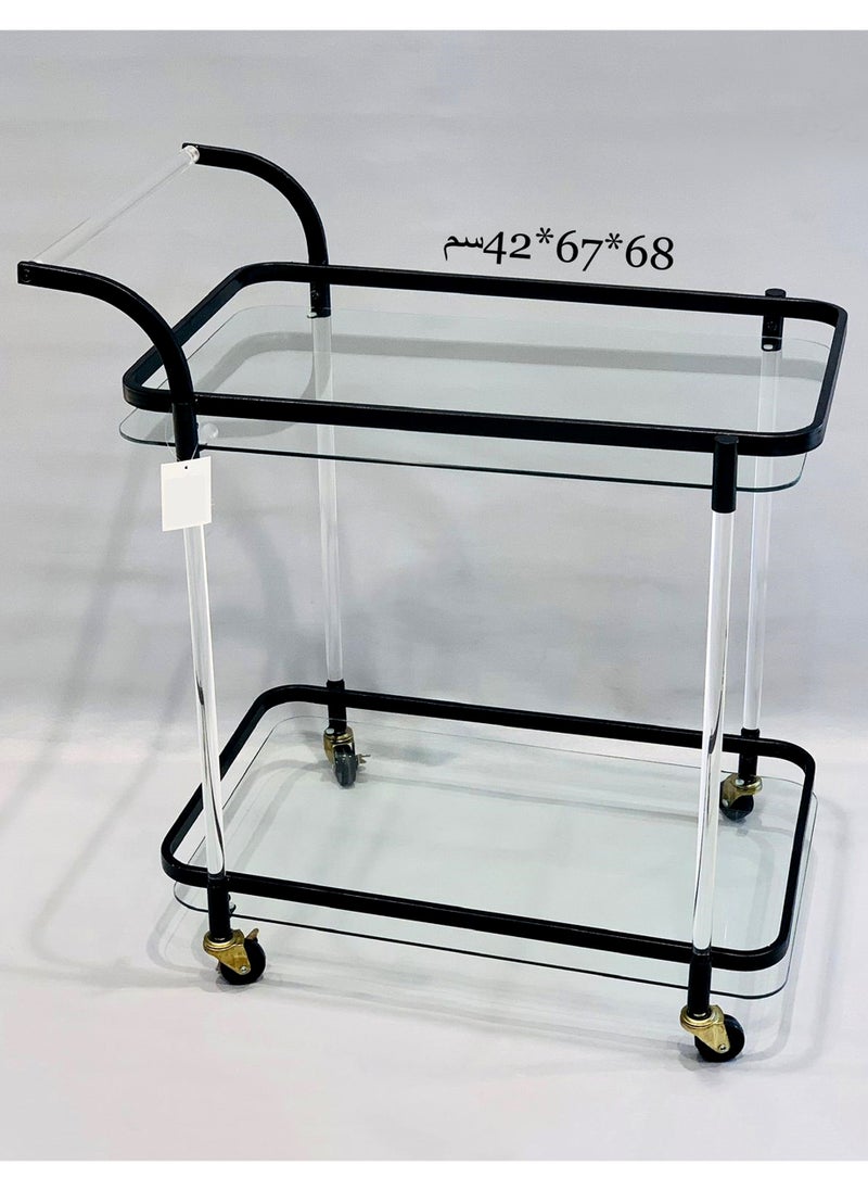 Generic - Household Dining Trolley and Tea Trolley Beauty Salon Cake Trolley and Snack Trolley, Suitable for Hotels, Restaurants, and Kitchens 42*68*67 CM - Image 1