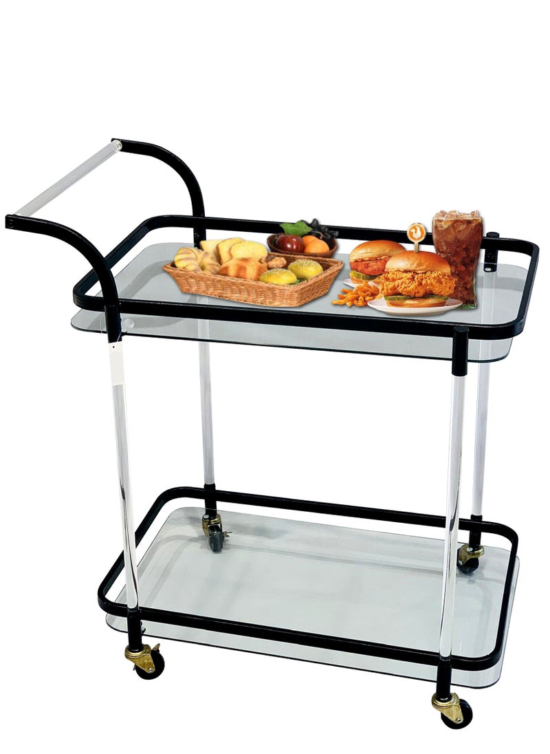 Generic - Household Dining Trolley and Tea Trolley Beauty Salon Cake Trolley and Snack Trolley, Suitable for Hotels, Restaurants, and Kitchens 42*68*67 CM - Image 1