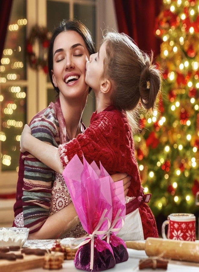 Morepack Pink Cellophane Wrap Roll, Translucent Pink Cellophane Wrapping Paper, 16 Inch Width x 100 Ft Long Colored Cellophane Rolls for Gift Baskets, DIY Arts Crafts Decoration and More - Image 5