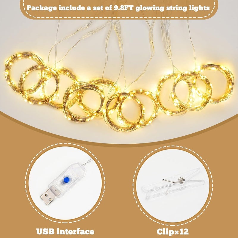 SoarDream Tulle Backdrop Curtain with Lights 2 Pcs 510ft White Sheer Fabric Background  Wedding Party Birthday Photo Decor - Image 4