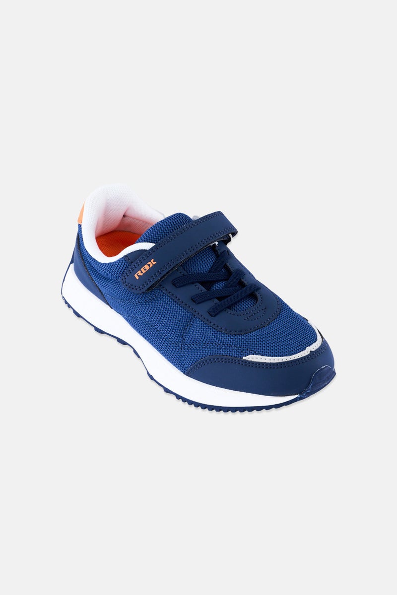 RBX Kids Boy Velcro Closure Running Shoes, Navy - Image 1