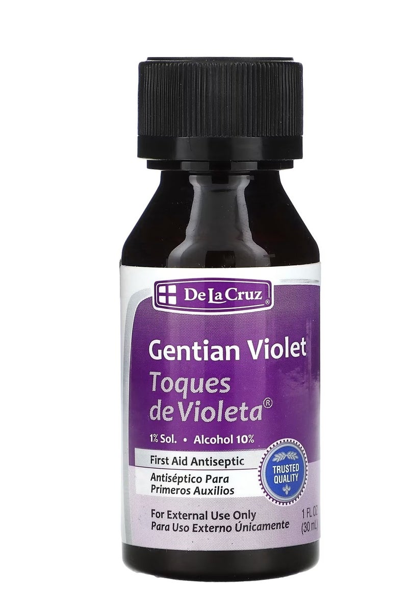 دي لا كروز الجنطيانا البنفسجية مطهر للإسعافات الأولية 1 أونصة سائلة (30 مل)