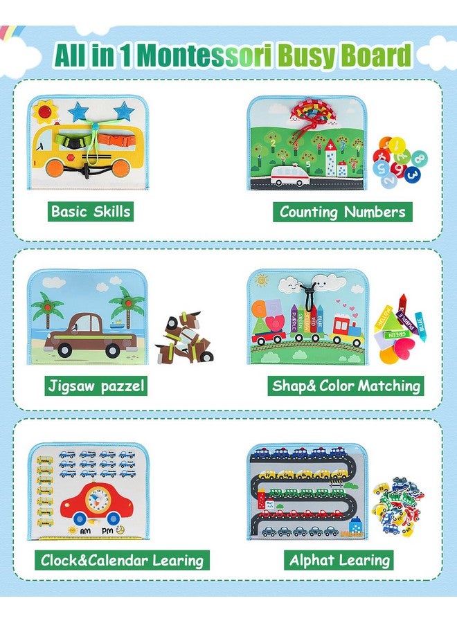 Primo Lines Busy Board Montessori Toys for 1 2 3 4 Year Old Boy,Busy Book Educational Activities for Learning Fine Motor Skills,Travel Toys for Airplane Car - Image 2