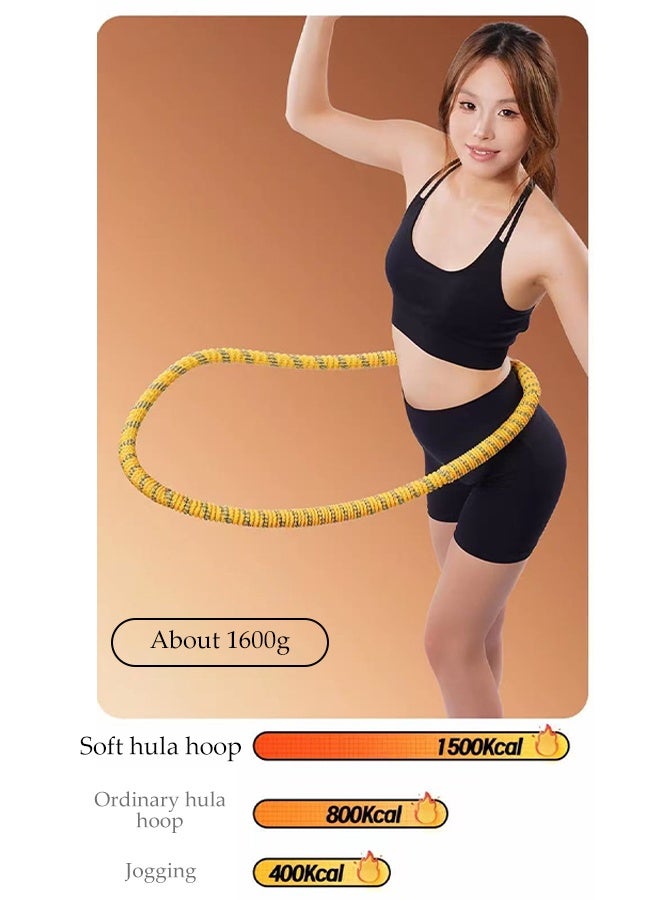 DUNISO Foldable Soft Hula Hoop Spring Fitness Ring Waist Friendly Abdomen Exercise Equipment Multi-functional Exercise Hoops Waist and Abdominal Workout Belt Elastic Alloy Spring Hula Hoop for Adults - Image 2