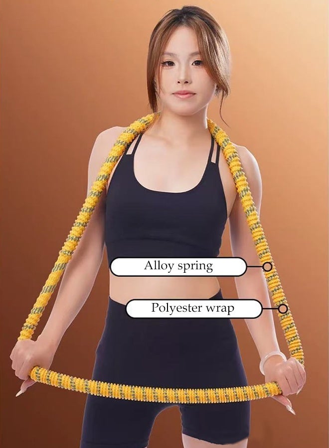 DUNISO Foldable Soft Hula Hoop Spring Fitness Ring Waist Friendly Abdomen Exercise Equipment Multi-functional Exercise Hoops Waist and Abdominal Workout Belt Elastic Alloy Spring Hula Hoop for Adults - Image 4