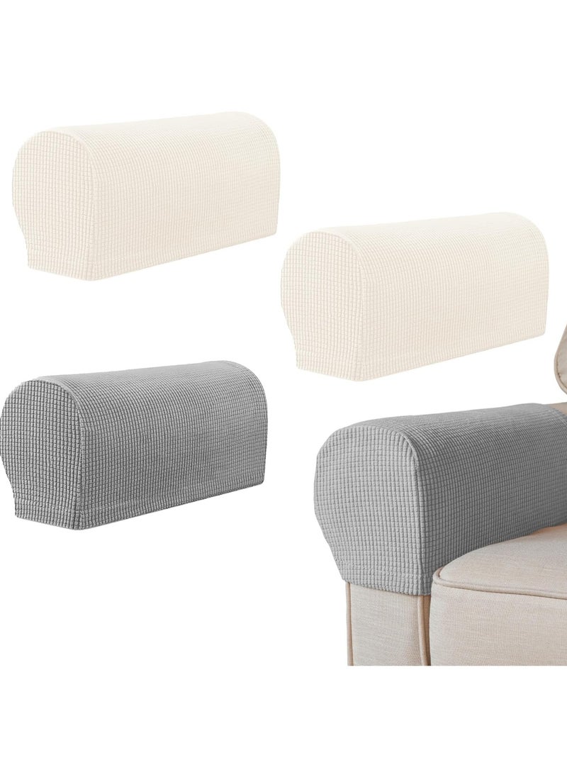 CMGTYYD Arm Rest Covers, 4 PCS Armchair Covers, Armrest Chair Covers, Non-Slip Armchair Spandex Polyester Sofa Arm Caps Arm Caps Slipcovers for Armchairs Sofa Couches Recliner  - Image 1