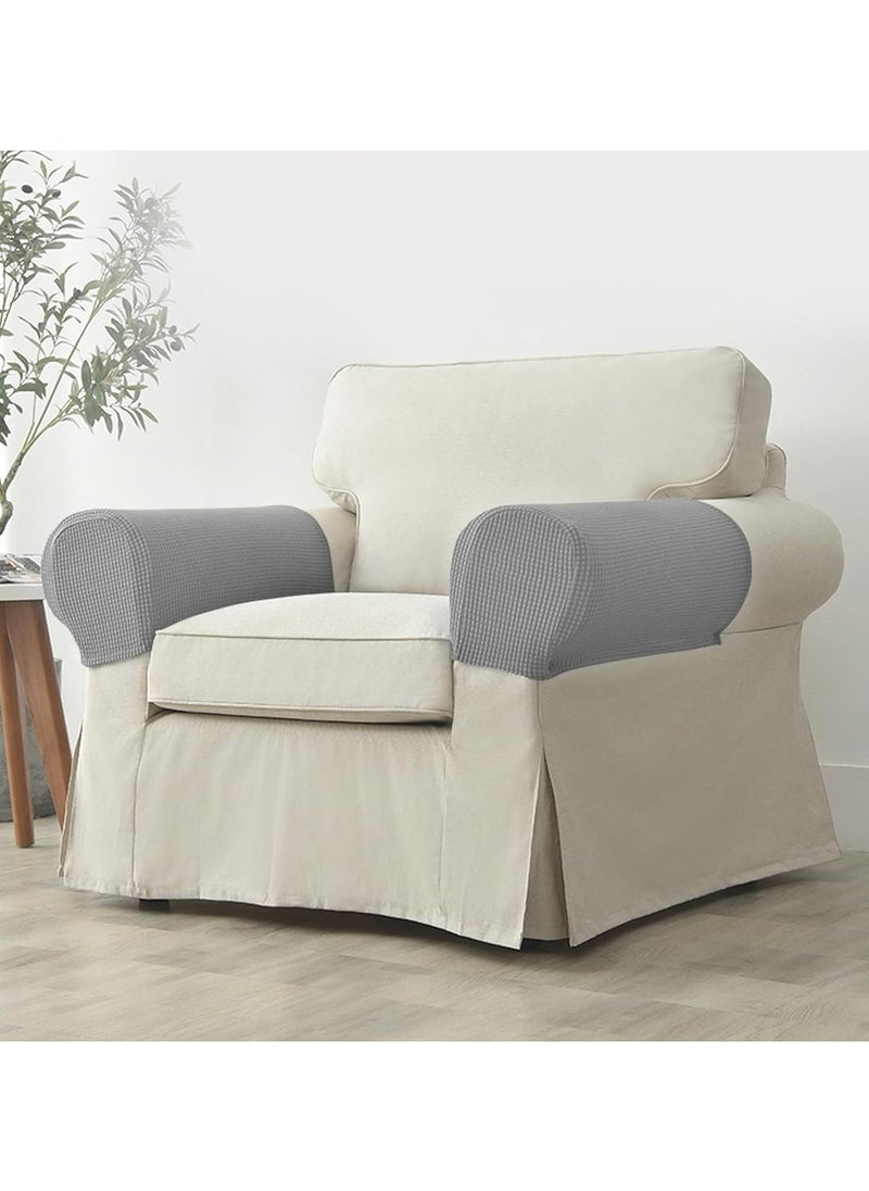CMGTYYD Arm Rest Covers, 4 PCS Armchair Covers, Armrest Chair Covers, Non-Slip Armchair Spandex Polyester Sofa Arm Caps Arm Caps Slipcovers for Armchairs Sofa Couches Recliner  - Image 3