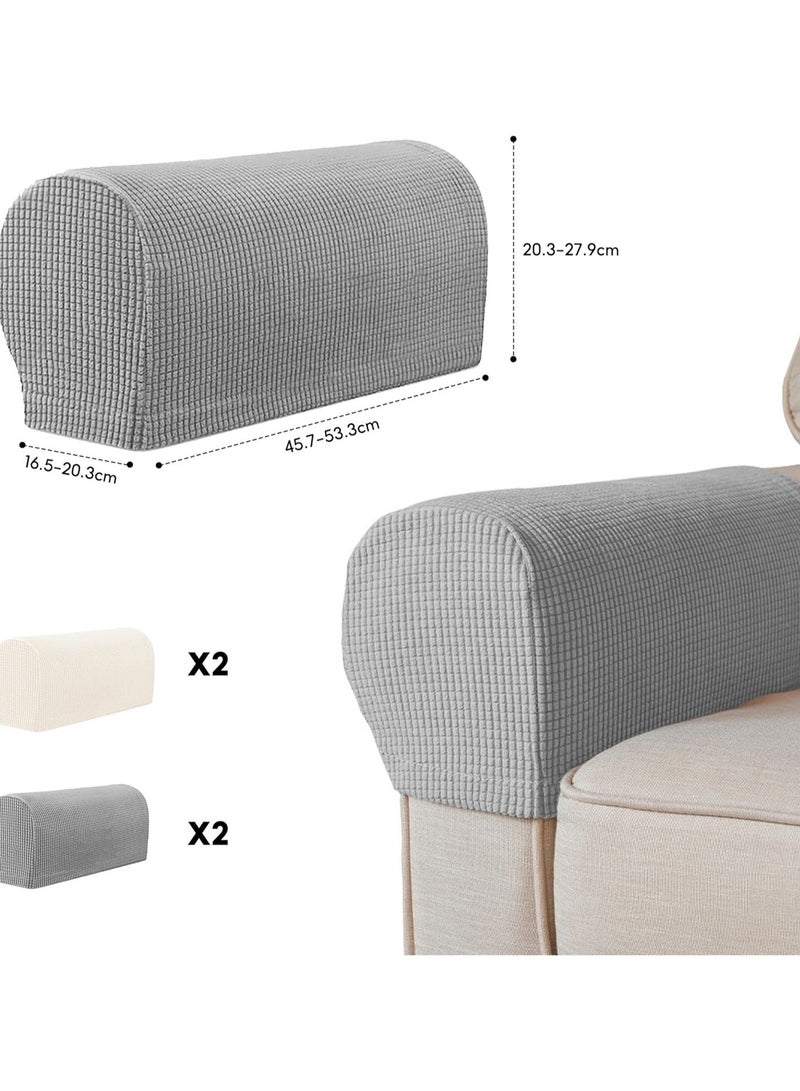 CMGTYYD. 4 حزمة الرملية مسند الذراع يغطي كرسي، مجموعة من 4 تمتد كرسي يغطي للأسلحة، غير انزلاق مسند الذراع يغطي سباندكس البوليستر أريكة ذراع قبعات للكراسي حماية الأثاث أريكة كراسي الكراسي - Image 3
