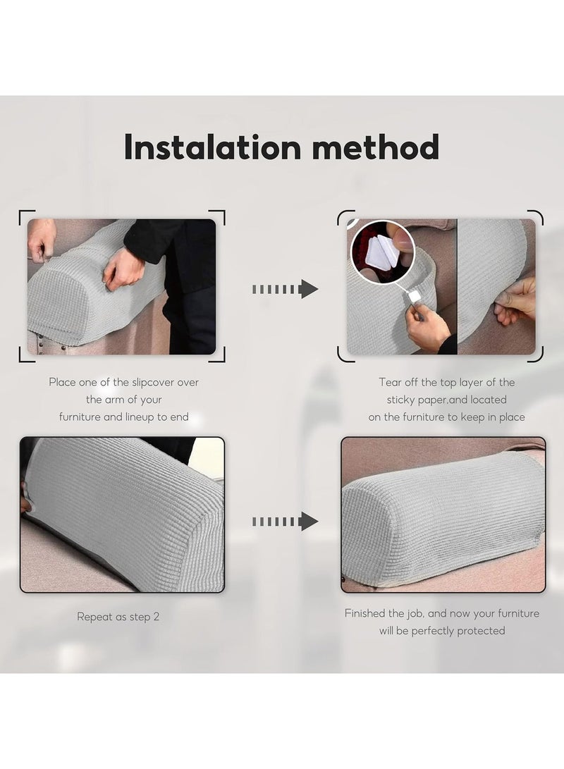 CMGTYYD. 4 حزمة الرملية مسند الذراع يغطي كرسي، مجموعة من 4 تمتد كرسي يغطي للأسلحة، غير انزلاق مسند الذراع يغطي سباندكس البوليستر أريكة ذراع قبعات للكراسي حماية الأثاث أريكة كراسي الكراسي - Image 2