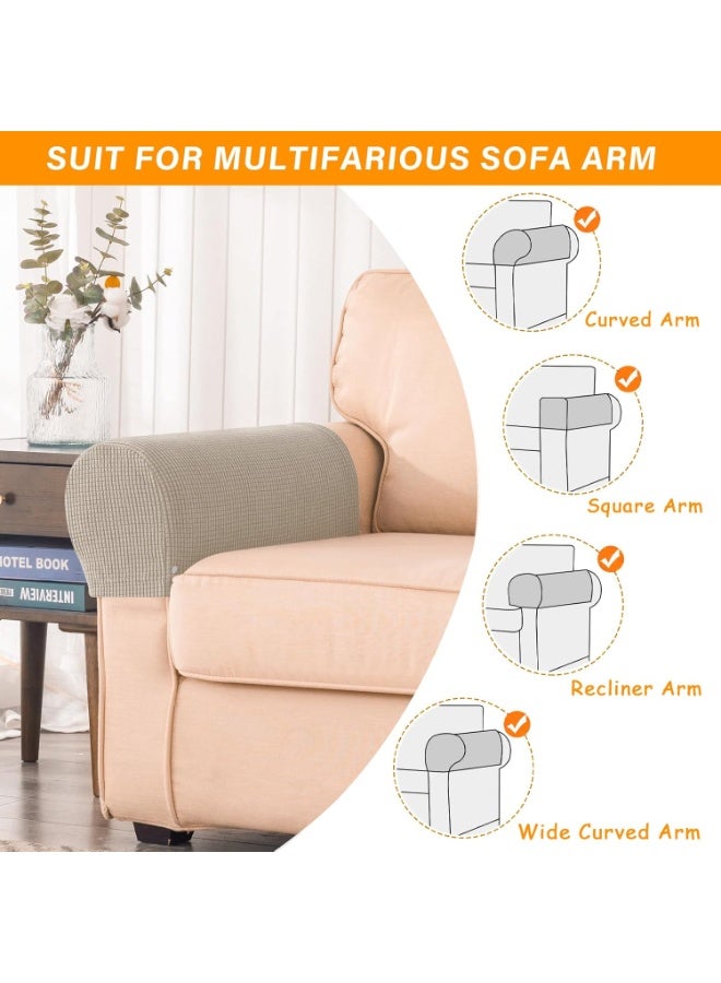 CMGTYYD Elasticity Sofa Protective Cover, Set of 4 Stretch Armchair Covers for Arms，Non Slip Armrest Covers Spandex Polyester Sofa Arm Caps for Chairs Furniture Protector Sofa Armchairs Couches Recliner - Image 2