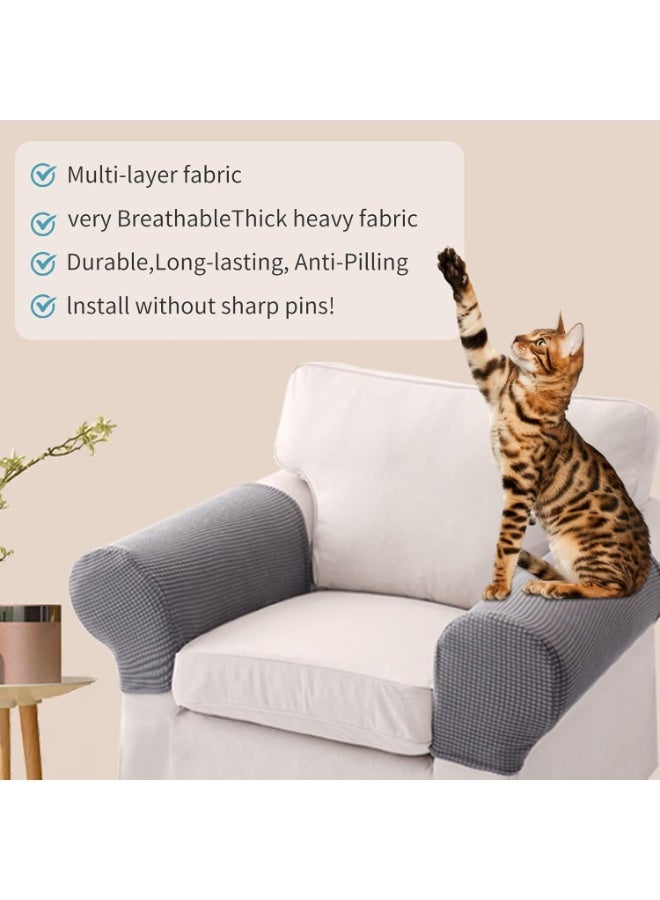 CMGTYYD Elasticity Sofa Protective Cover, Set of 4 Stretch Armchair Covers for Arms，Non Slip Armrest Covers Spandex Polyester Sofa Arm Caps for Chairs Furniture Protector Sofa Armchairs Couches Recliner - Image 4