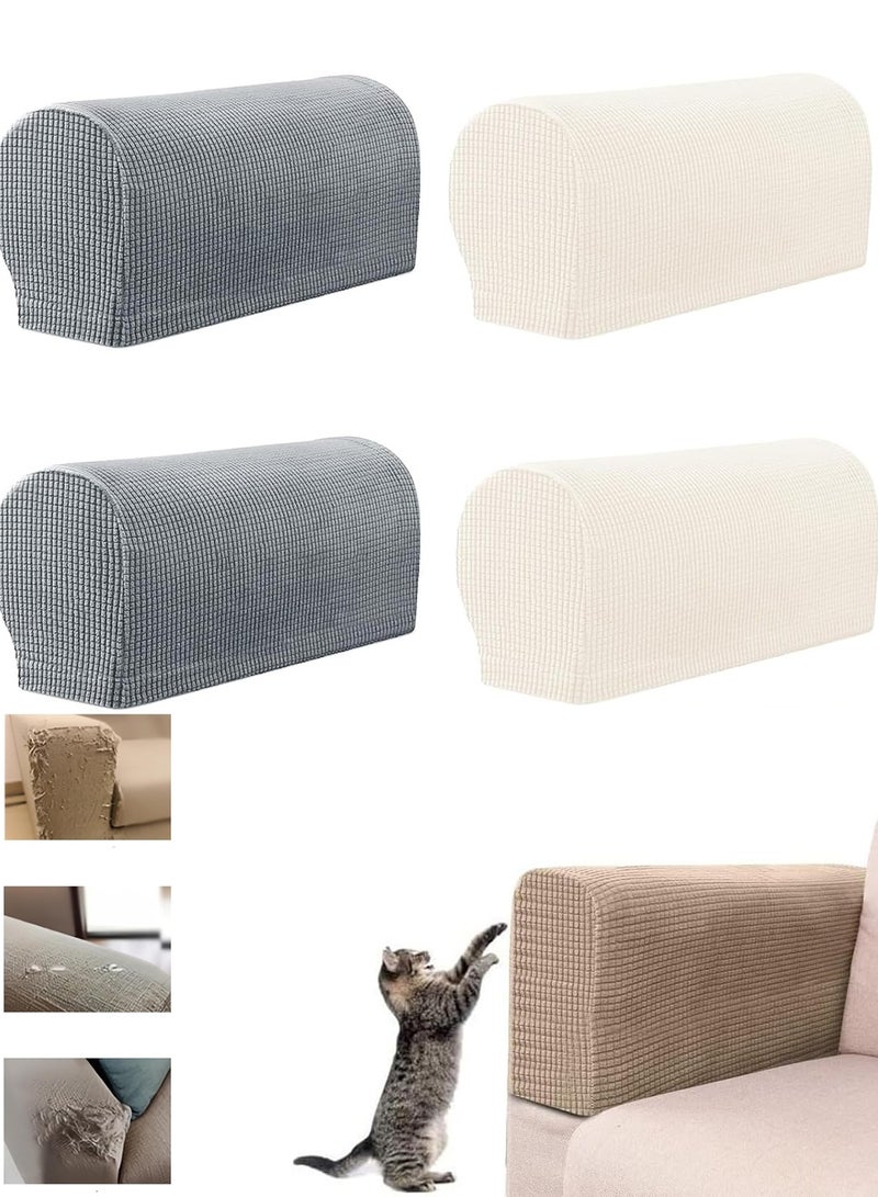 CMGTYYD Elasticity Sofa Protective Cover, Set of 4 Stretch Armchair Covers for Arms，Non Slip Armrest Covers Spandex Polyester Sofa Arm Caps for Chairs Furniture Protector Sofa Armchairs Couches Recliner - Image 1