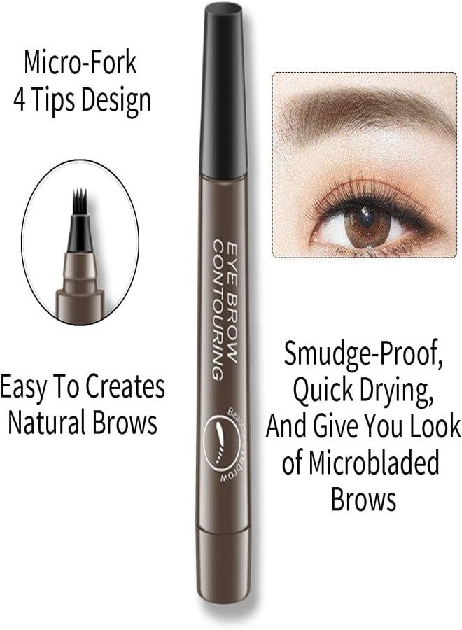VBA Eyebrow Contouring Pencil Waterproof Eyebrow Pen - Eyebrow Pencil with a Micro-Fork Tip Applicator - Creates Natural Looking Brows Makeup Effortlessly (GRAY) - Image 2