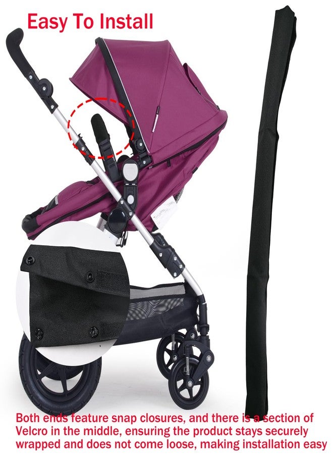 Dogxiong Universal Handlebar Cover, Replacement Baby Stroller Bumper Bar Protective Cover, Baby Stroller Armrest Cover,100% Cotton Hook and Loop Fastener,Black - Image 3