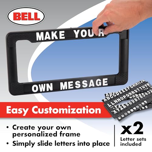 Bell Automotive 22-1-46452-9 Universal Make Your Message Personalized License Plate Frame, Black - Image 4