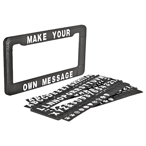 Bell Automotive 22-1-46452-9 Universal Make Your Message Personalized License Plate Frame, Black - Image 1