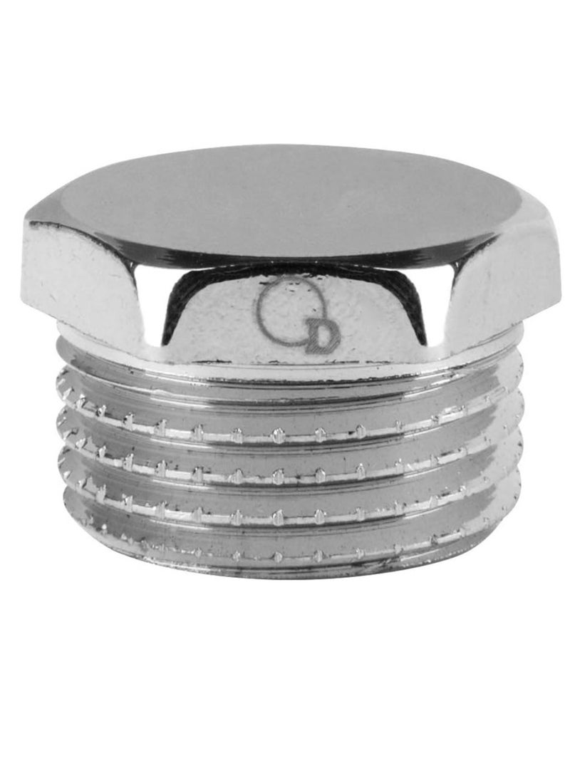 Chrome End Cap, Male, 0.5" BSP, for Connecting Pipes and Tubes - Image 1