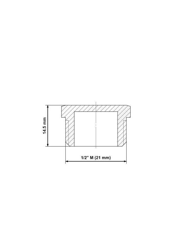 Chrome End Cap, Male, 0.5" BSP, for Connecting Pipes and Tubes - Image 2