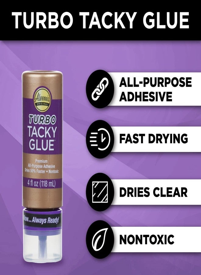 Aleene's Turbo Tacky Glue for Crafts in Always Ready Bottle, Strong Bond Adhesive, Nontoxic, Dries Clear, 4 fl oz - Image 2